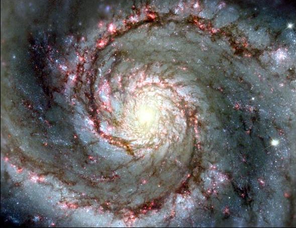 Colorful top view of a galaxy