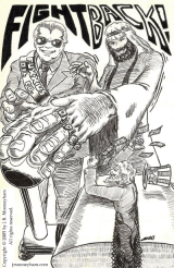 Thumbnail of cartoon depicting oil company exec and Arab shiek tightening a vise on Uncle Sam