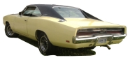
Thumbnail image of rear tail view of a yellow and black 1969 Dodge Charger