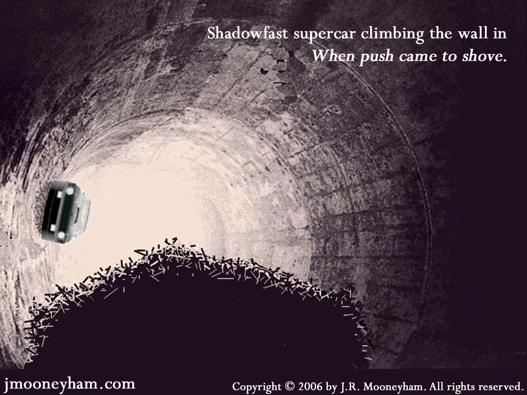 Image of free 1024x768 jpeg desktop wallpaper (Poster of the Shadowfast supercar climbing the wall in the story When push came to shove)