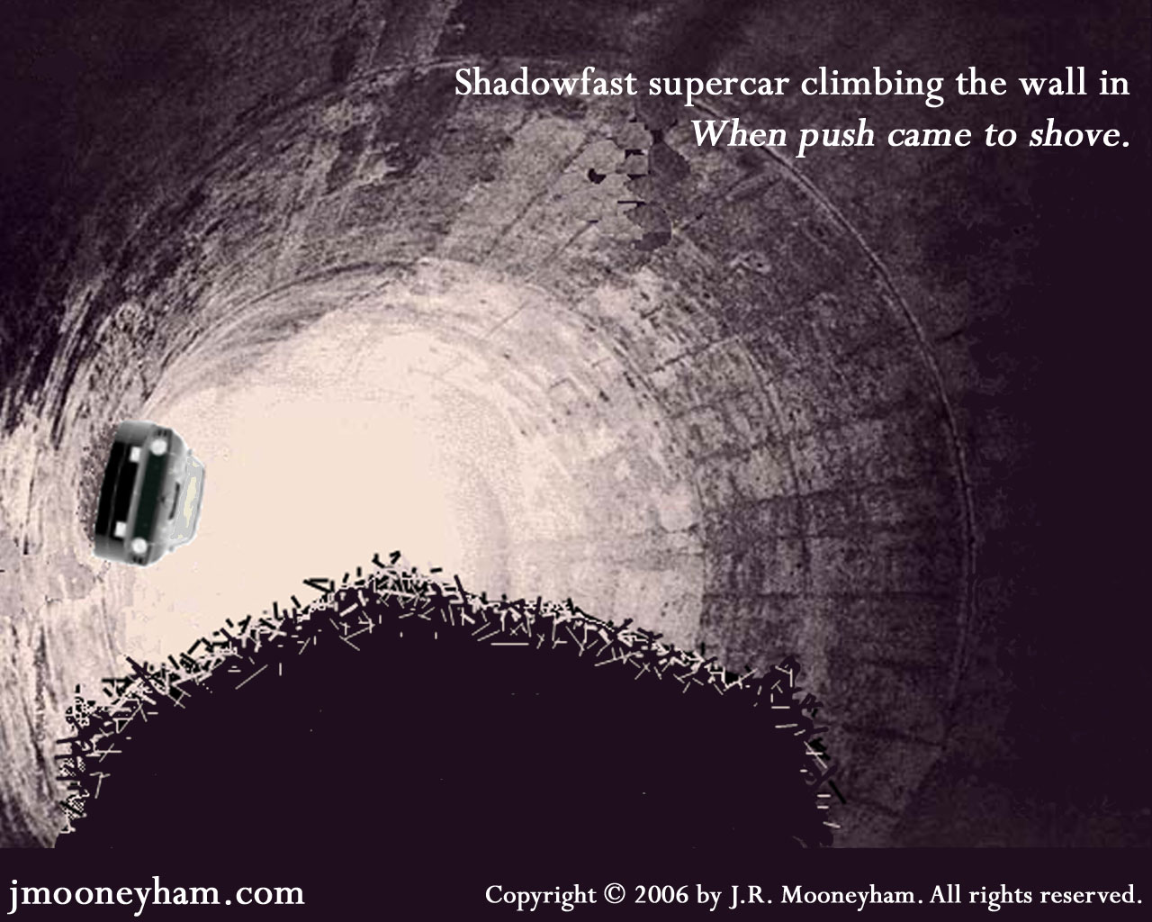 Free 1280x1024 jpeg desktop wallpaper (Poster of the Shadowfast supercar climbing the wall in the story When push came to shove)